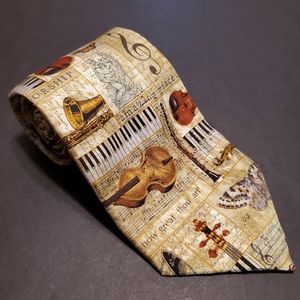 Larson Tan Musical Instruments Silk Tie